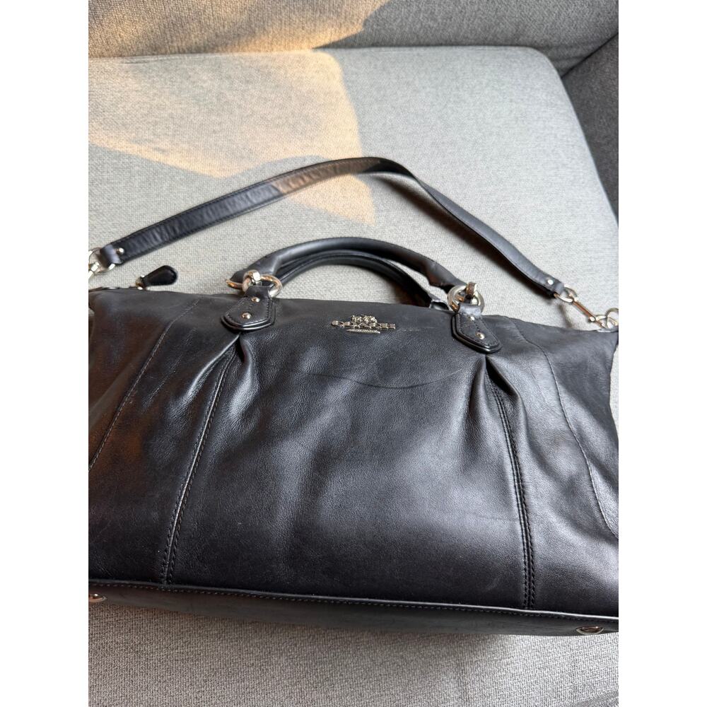 Coach Colette Satchel Black Leather Hand Bag Shoulder - Picture 7 of 15